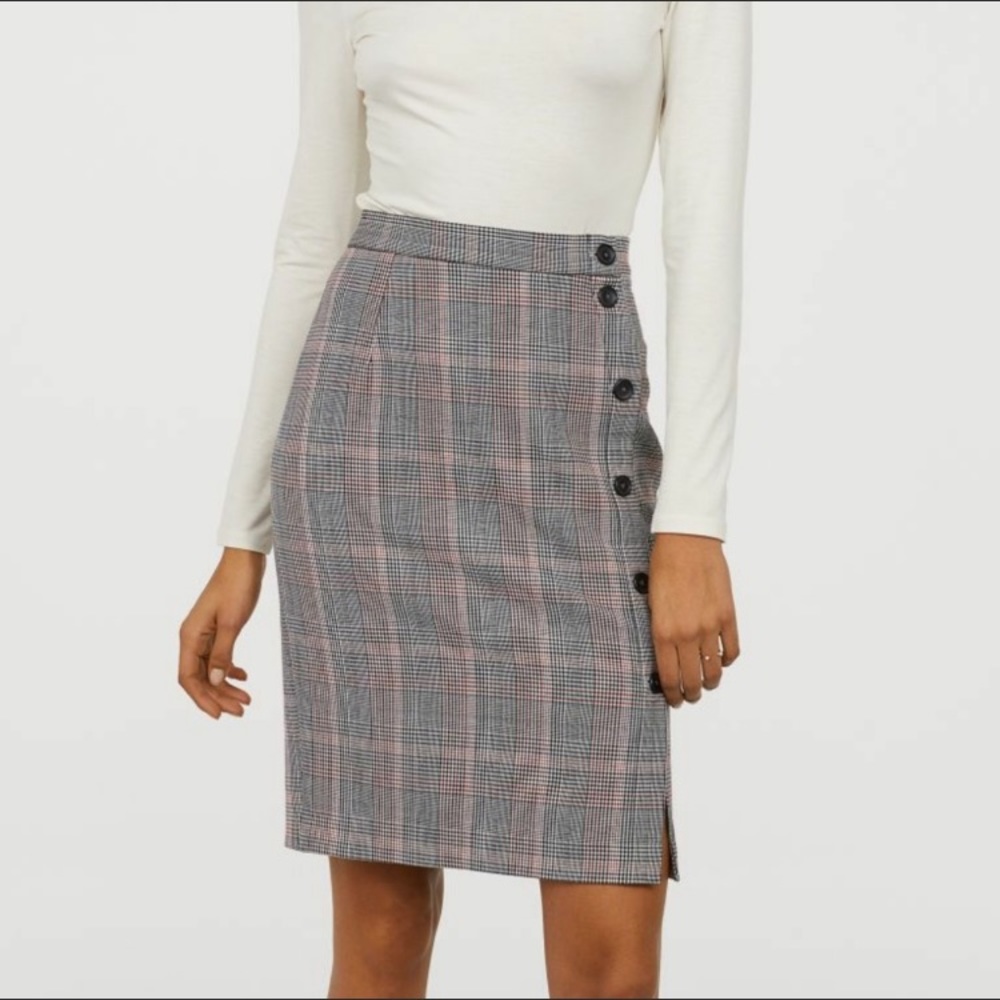 H&M Plaid Pencil Skirt